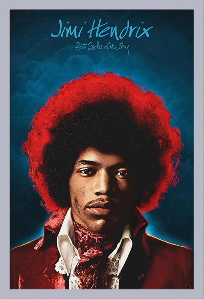 Poster Jimi Hendrix Encadré Argenté Shinsuke : Fini les Affiches Cornées