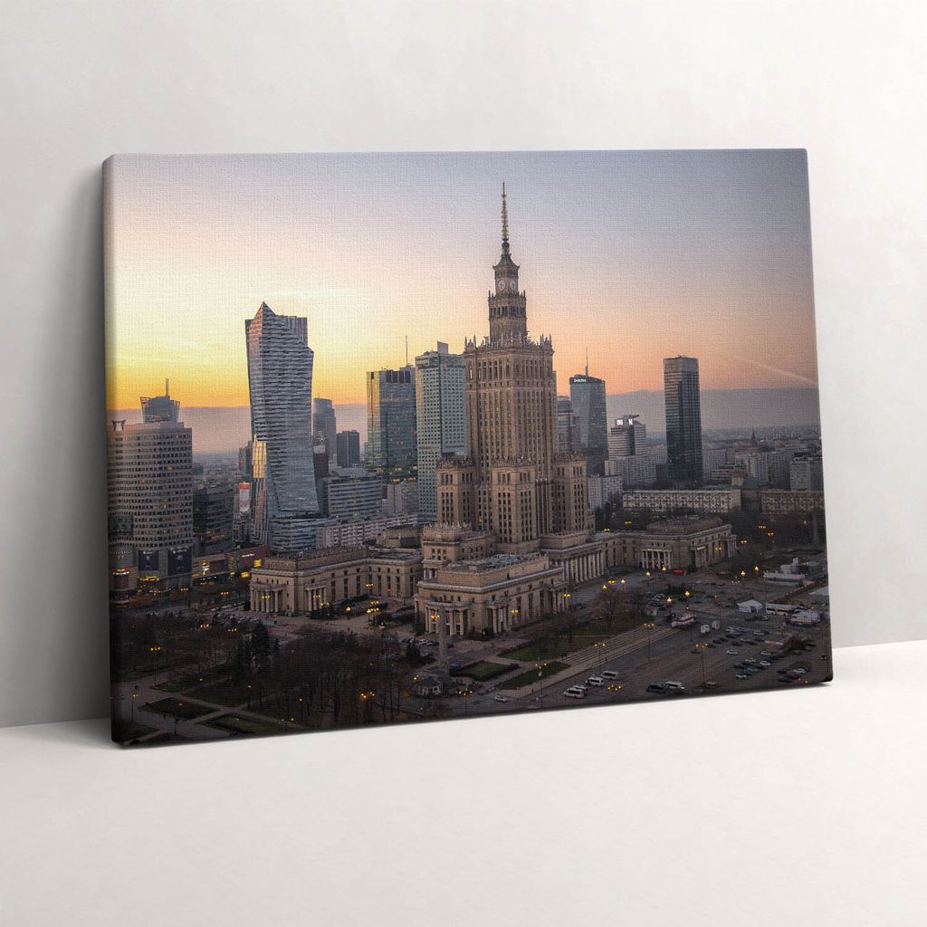Palast der Kultur und Wissenschaft Warschau – Leinwandbild Wandbild – 80x60 cm – Leinwandbilder – Wandbilder – Schlafzimmer – Flur