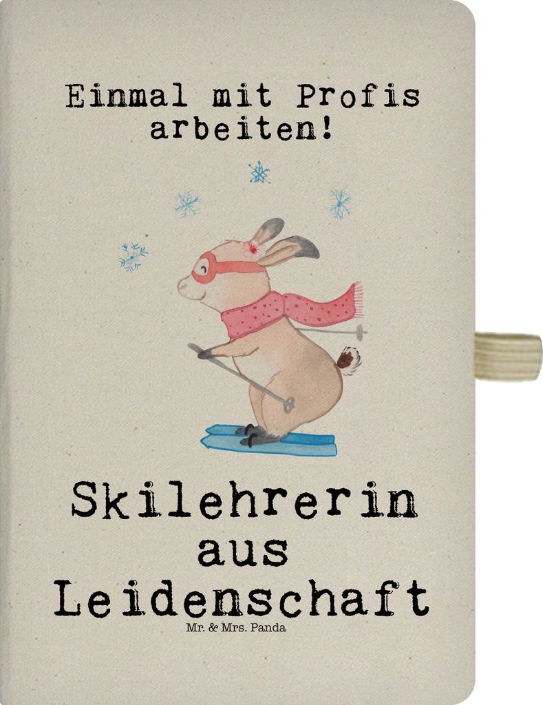 Mr. & Mrs. Panda Journal Skilehrerin Leidenschaft - Transparent - Geschenk, Reisetagebuch, Skizzenbuch, Kladde, Notizbuch DIN A5