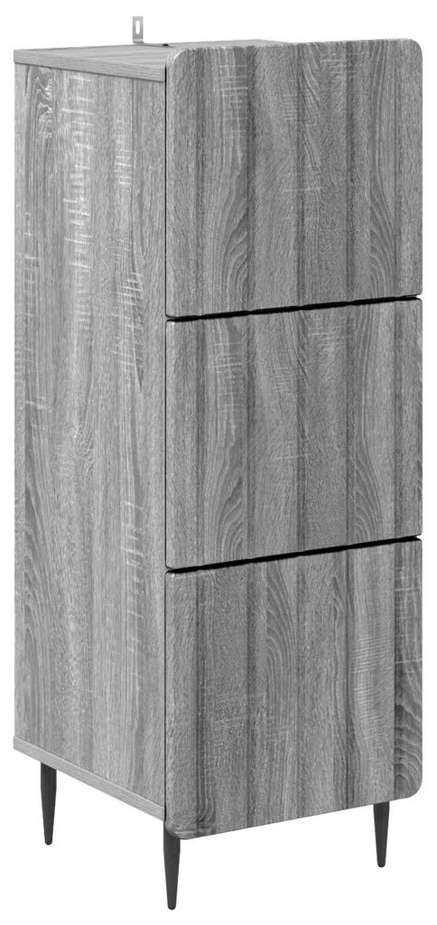 vidaXL Schubladenschrank Graues Sonoma 33 x 34,5 x 92 cm Holzwerkstoff