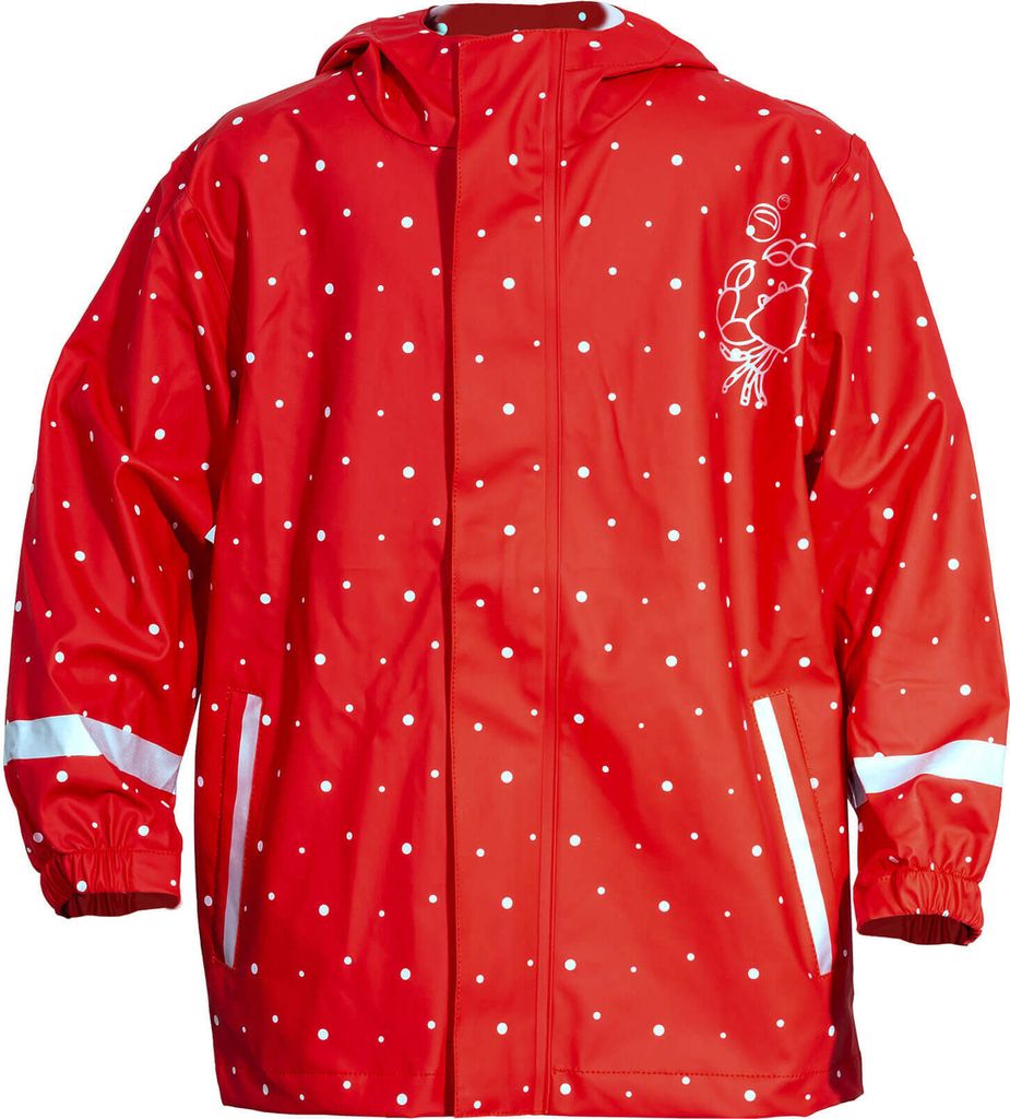 Kids Kinder Regenjacke rot/weiß Gr. 92