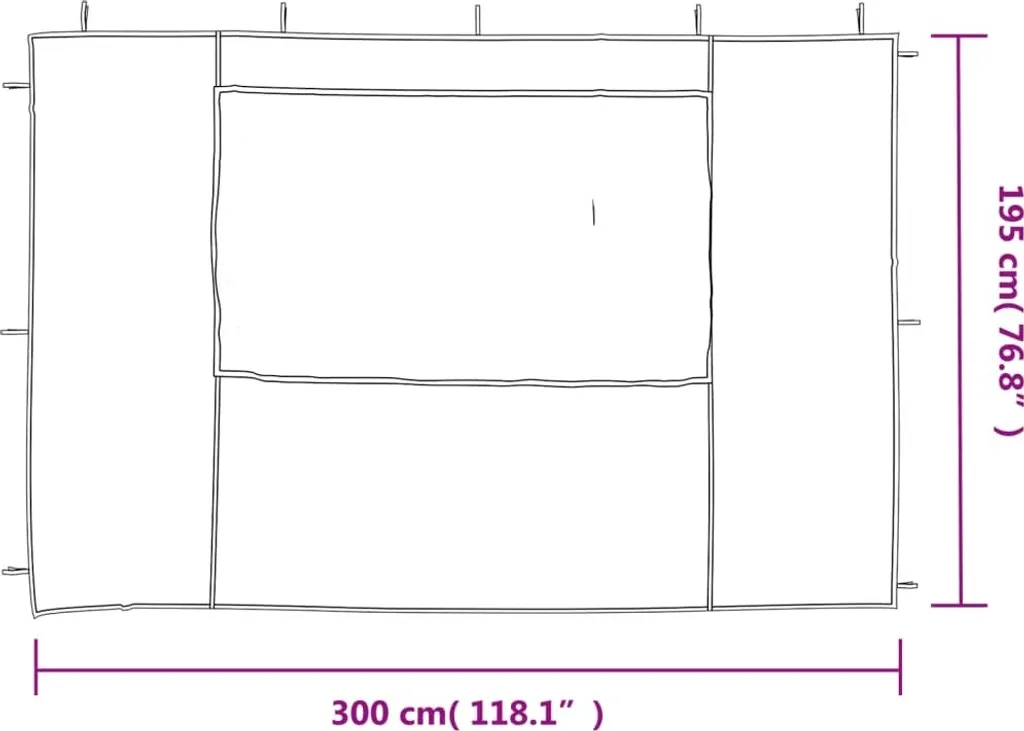 Parois latérales pour tonnelle de jardin anti-vent avec fenêtres Vert 2 p - 6