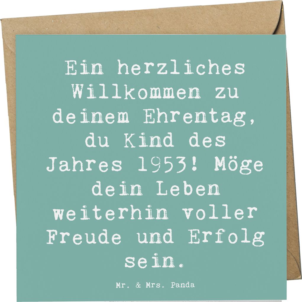 Mr. & Mrs. Panda Glückwunschkarte Spruch 1953 Geburtstag - Meeresbrise - Geschenk, Ehrentag, Geburtstagsgeschenk, anlasskarte, Grußkarte, Klappka...
