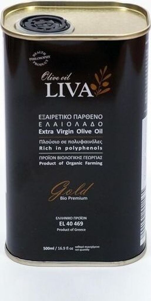 Bio-Olivenöl GOLD 500 ml Reich an Phenolen D3> 350 mg / Kg Gesundheitsphilosophie Extra natives kalt extrahiert aus Kalamata Griechenland