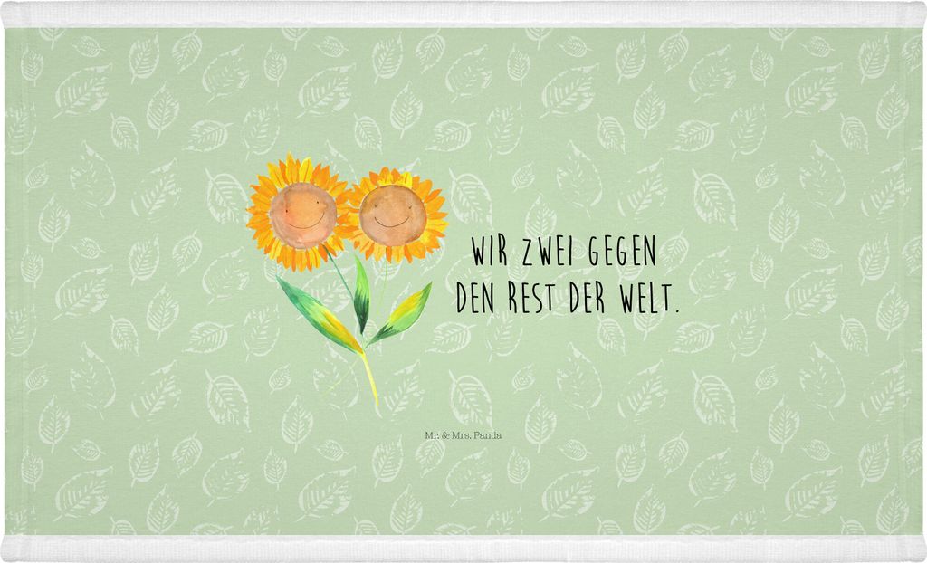 Mr. & Mrs. Panda Flauschtuch Blume Sonnenblume - Blattgrün Produktbild 