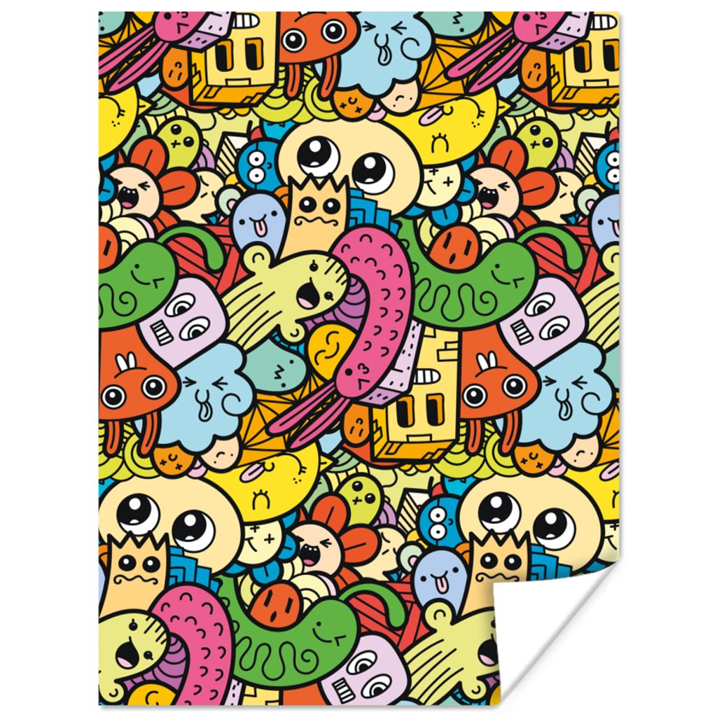 MuchoWow Poster Kinder - Muster - Regenbogen - Design - Mädchen - Jungen 120x160 cm - Wandbilder