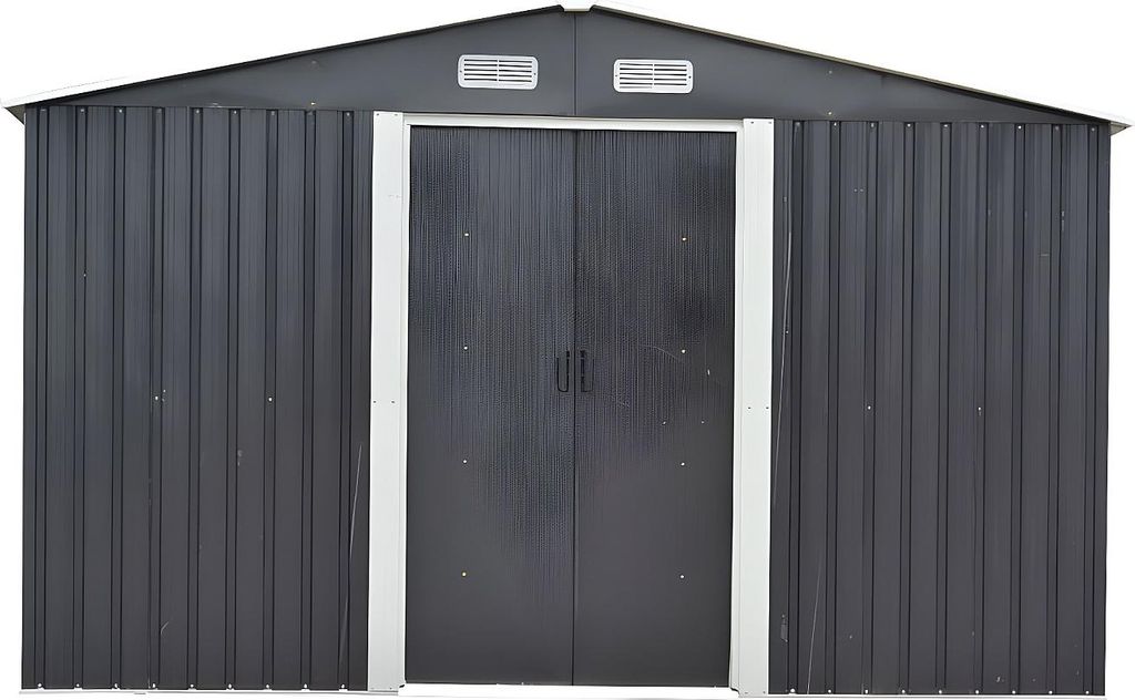 Grau verzinktes Stahlgerätehaus MANSO - 12,5 m² Produktbild 