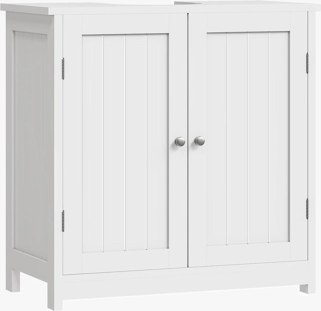 Badezimmerschrank - Unterschrank/Waschbeckenunterschrank - 2 Türen - 60 x 30 x 60 cm - Siphonausschnitt 22,5 x 19 cm - Verstellbarer Einlegeboden ...