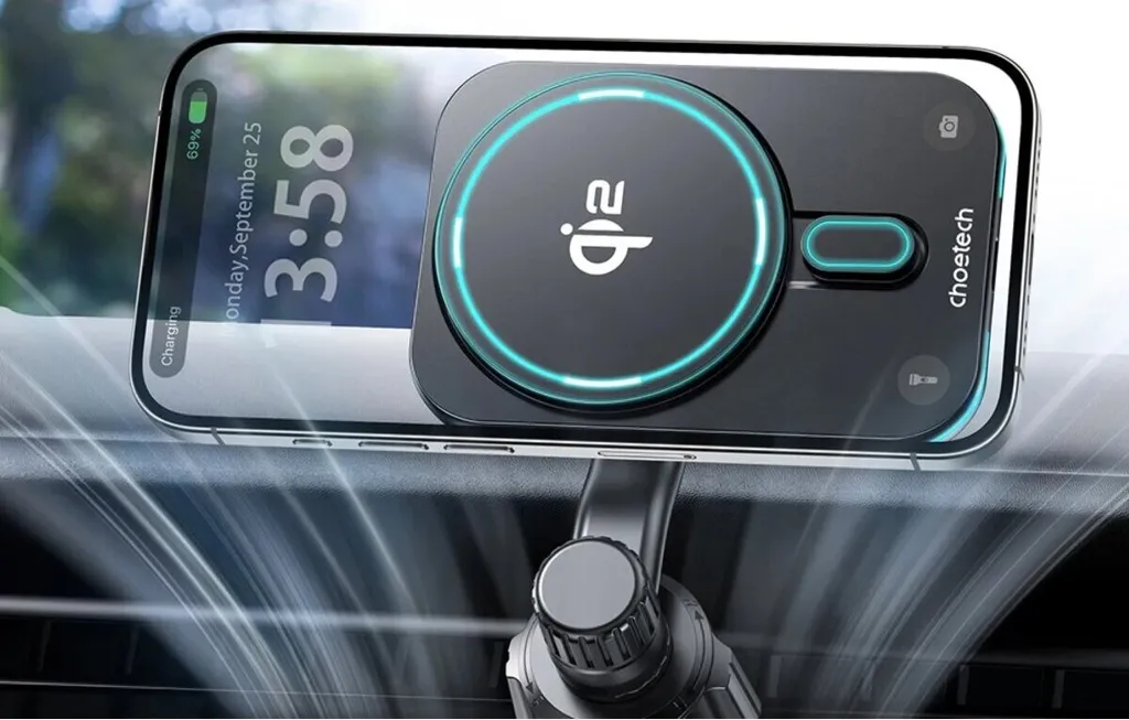 Support Téléphone Voiture Charge Rapide 15W Qi2 - Idéal pour GPS