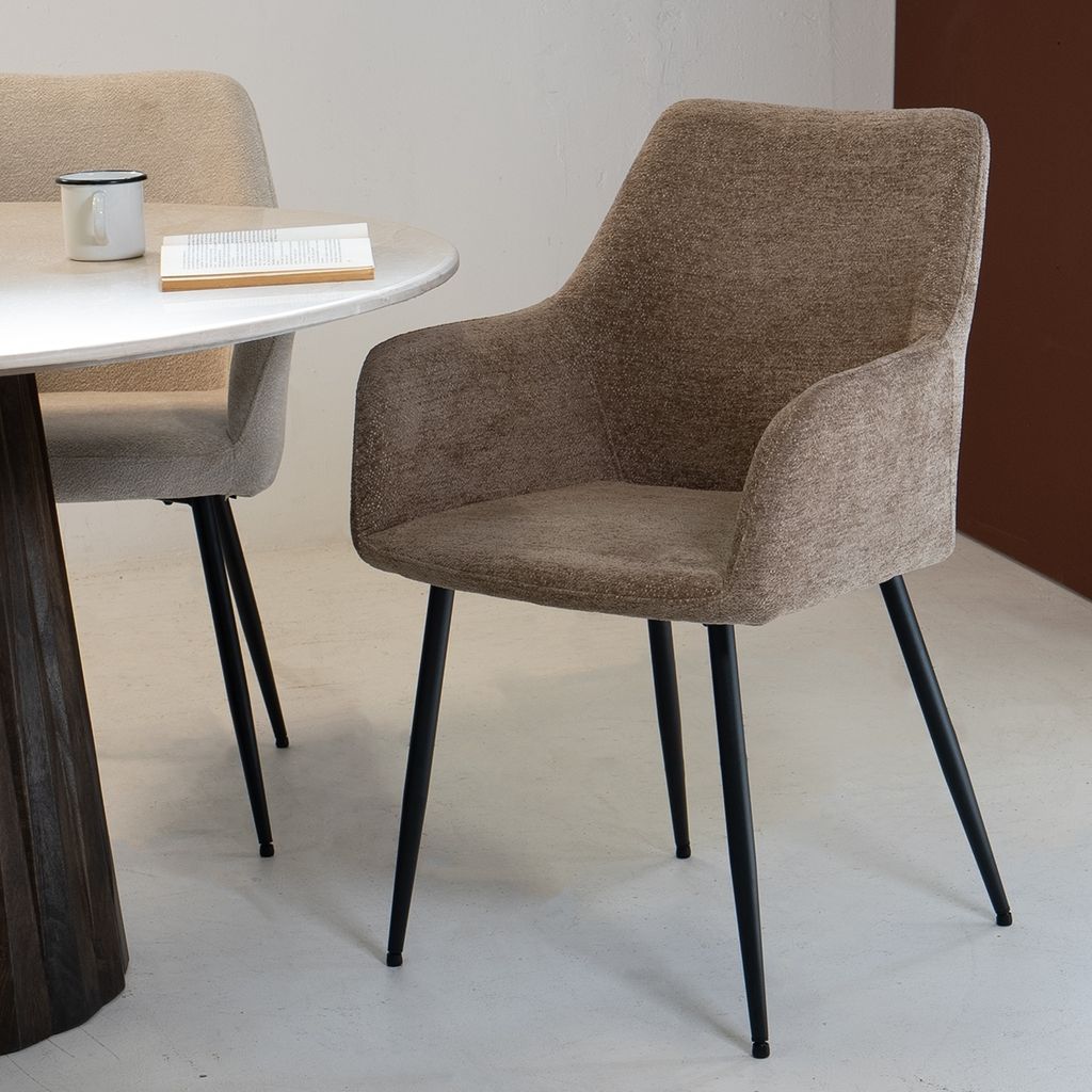 Esszimmerstuhl Taupe - Stoff - Esszimmerstuhl Annabel - Giga Meubel