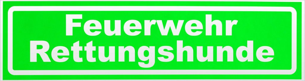 Kiwistar Feuerwehr Rettungshunde invertiert Magnetschild Schild magnetisch - 30cm Neongrün - Magnetfolie für Auto PKW Kfz