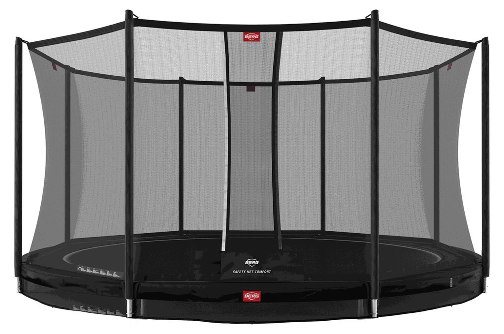 BERG Favorit InGround-Trampolin 380 cm schwarz mit Sicherheitsnetz Comfort