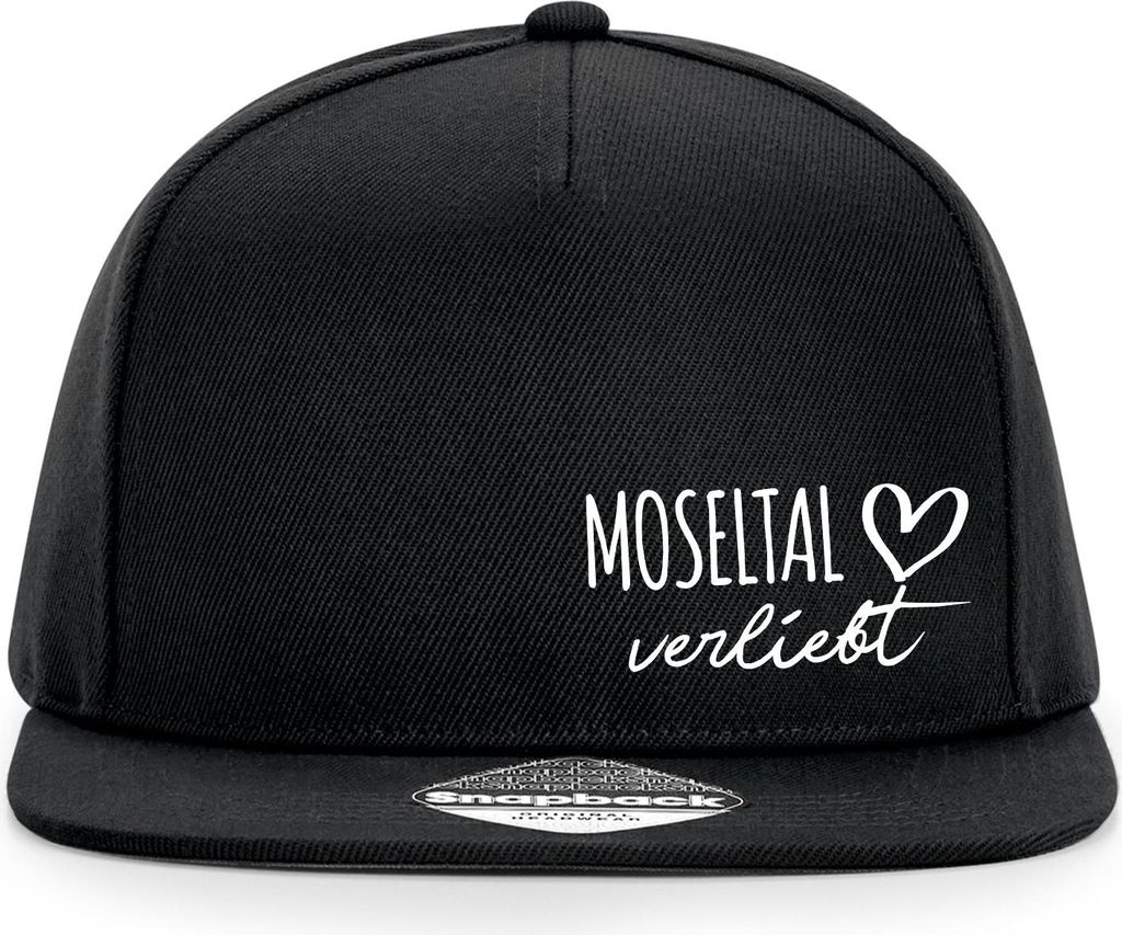 Huuraa Cappy Mütze Moseltal verliebt Black Polyester Snapback Kappe Geschenkidee