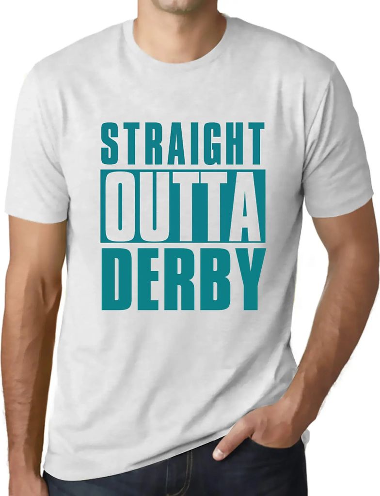 Herren Grafik T-Shirt Direkt aus dem Derby – Straight Outta Derby – Öko-Verantwortlich Vintage Jahrgang Kurzarm Lustige Druck Geburtstag Gesch...