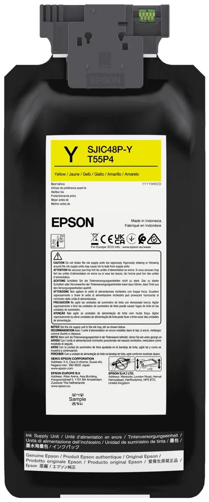 Cartouche Epson T55P4 Jaune 480ml originale haute capacité et fiabilité