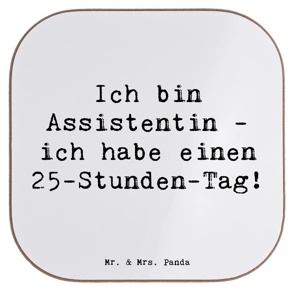 Mr. & Mrs. Panda Untersetzer für Gläser Spruch Assistentin Zauber - Weiß - Geschenk, Tischuntersetzer, Personalisiert, Veranstaltungen, personal...