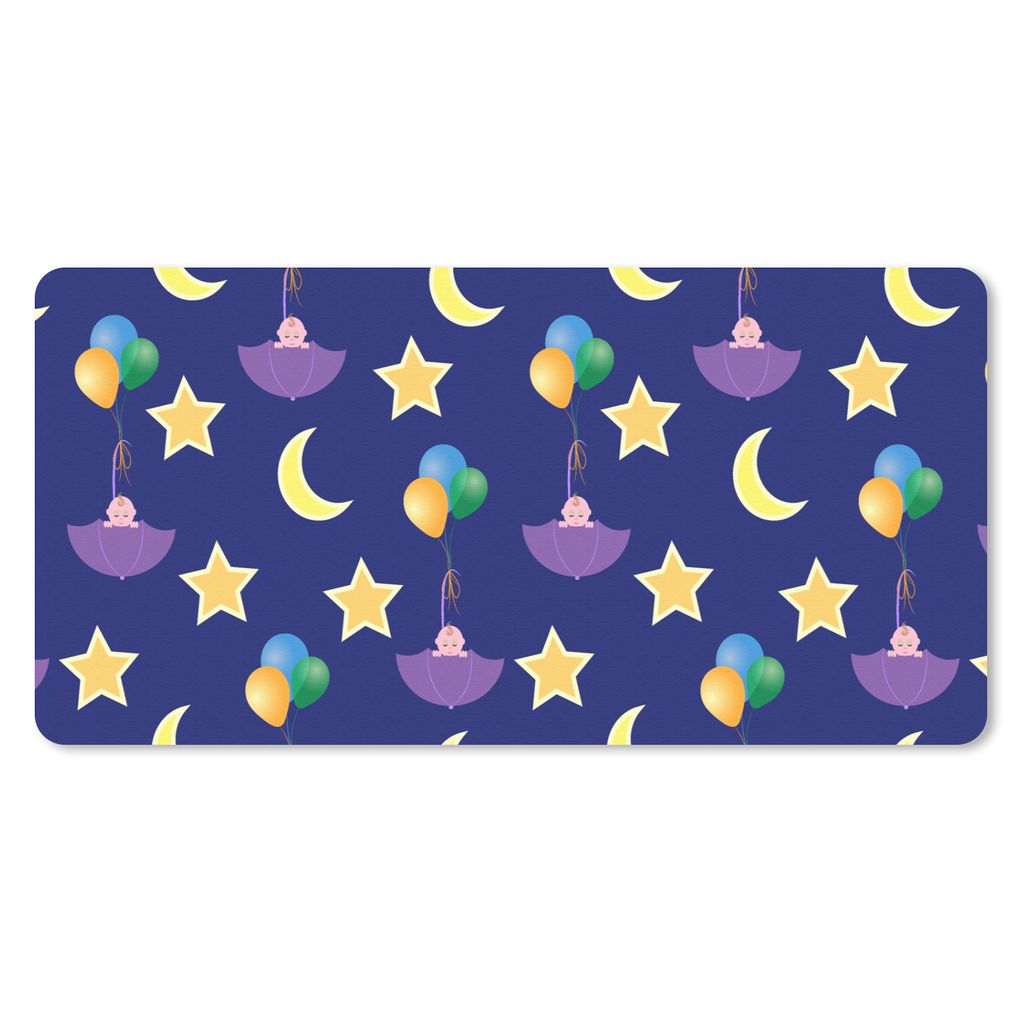 MuchoWow Mauspad Mousepad Sterne - Muster - Regenschirm - Geburt 60x30 cm - Mousepads - Maus Mat - Pad - Mausunterlage - Nachhaltig