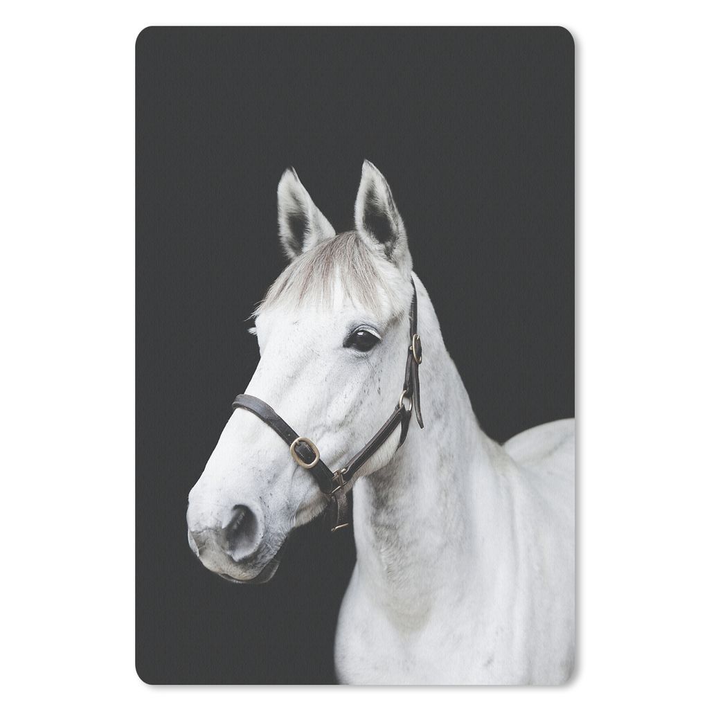 MuchoWow Mauspad Mousepad Pferd - Halfter - Weiß 40x60 cm - Mousepads - Maus Mat - Pad - Mausunterlage - Schreibtisch Accesoire