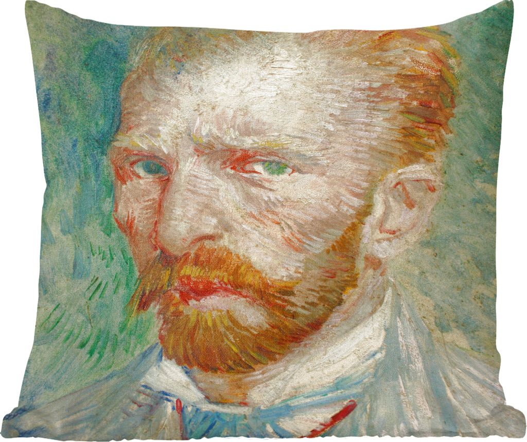 MuchoWow Zierkissen Sofakissen Wohnzimmer Dekokissen 50x50 cm Selbstporträt - Vincent van Gogh - Komfort - Sofakissen