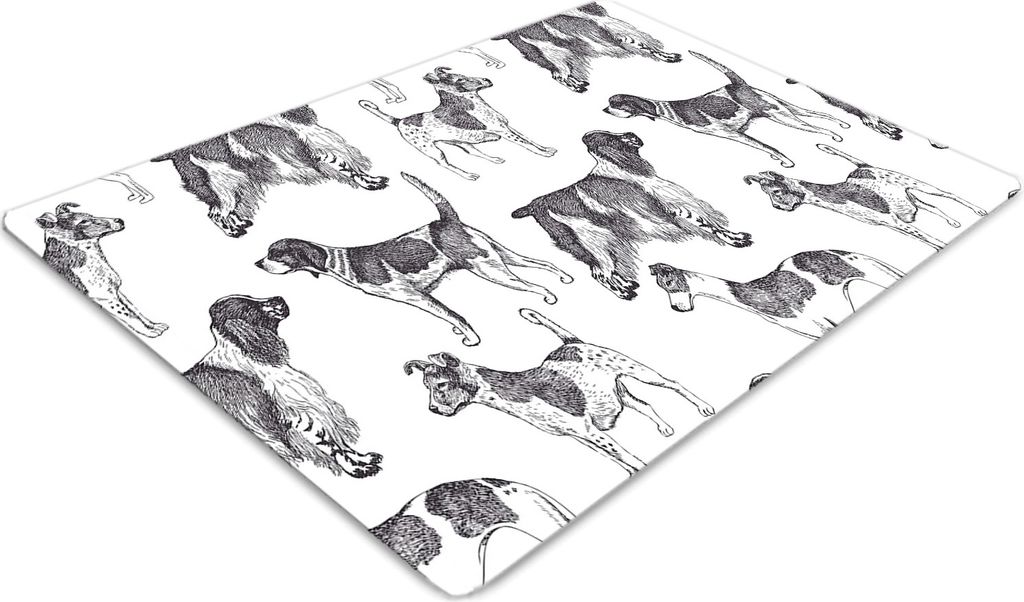 Stuhlunterlage Bürostuhlunterlage 120 cm x 90 cm Bodenmatte Bürostuhlunterlage - Hundemuster