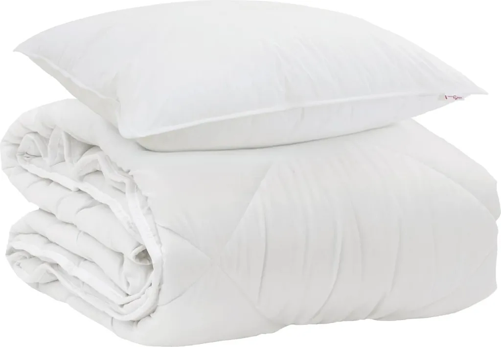 vidaXL Piumone 4 Stagioni 2 Pezzi Bianco - Microfibra e Cuscino