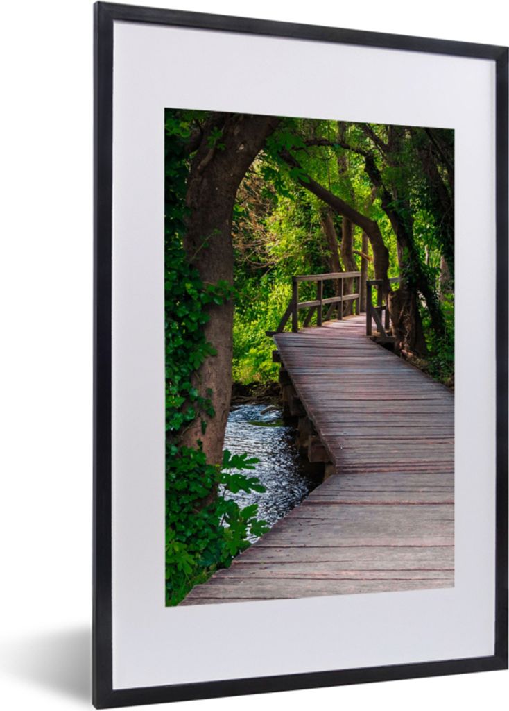 MuchoWow® Gerahmtes Poster Wald - Natur - Brücke 40x60 cm - Produktbild 