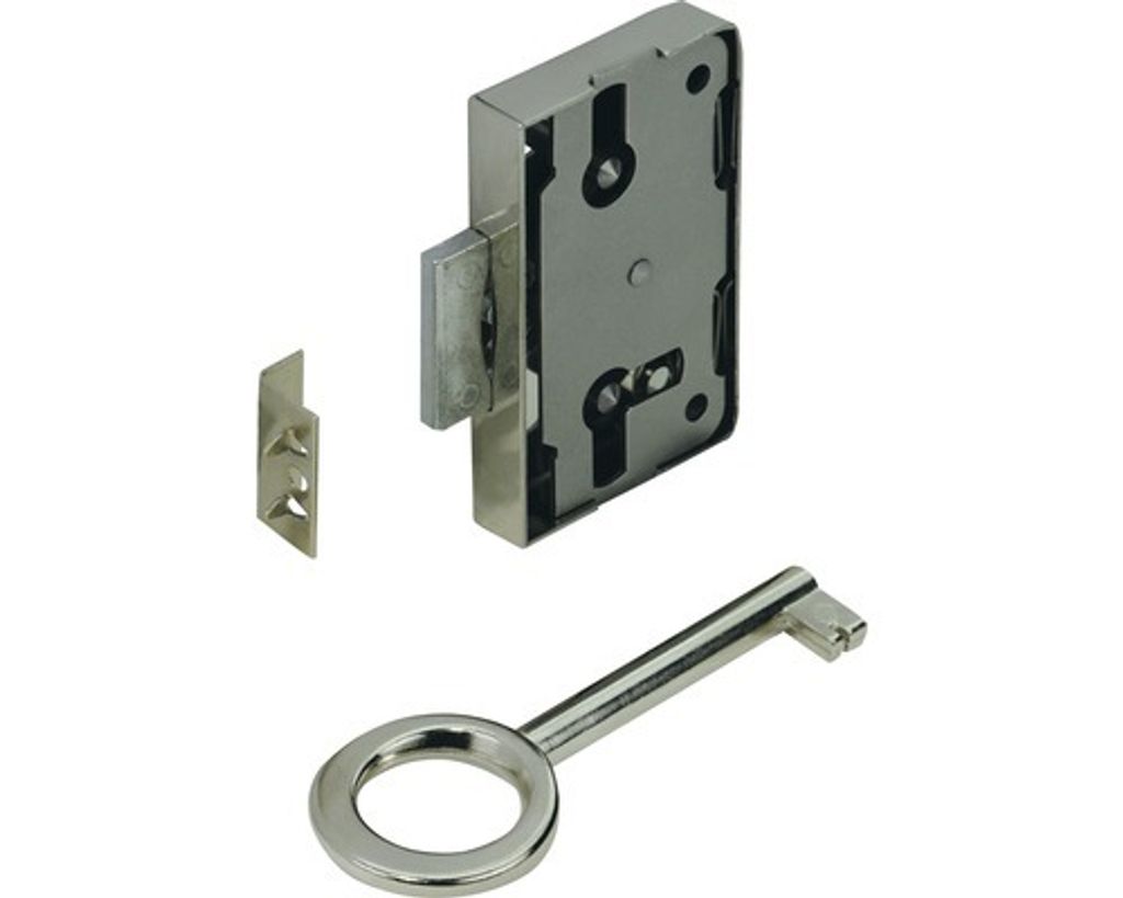 Hettich Aufschraubschloss vernickelt 60 x 43 x 8,7 mm Produktbild 