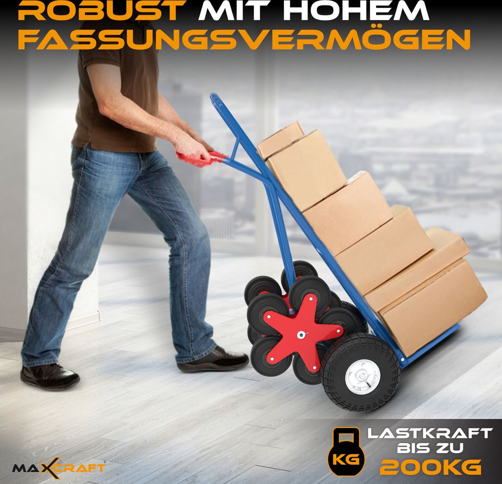 Schodiskový vozík MAXCRAFT do 200 kg - 12 kolies Obrázok produktu 5