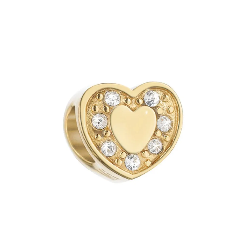 Ciondolo Morellato SCZ381 Drops Donna - Charm Cuore Acciaio e Cristalli