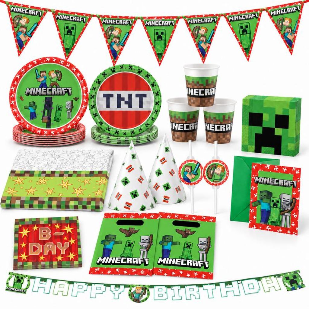 XL Party-Set Minecraft Geburtstag Deko Partyset Produktbild 