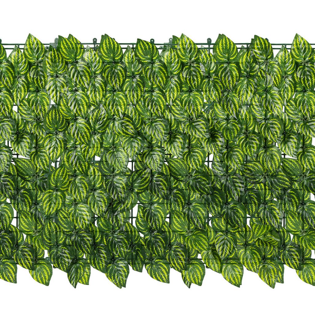 Jiubiaz Sichtschutzhecke Windschutz 1*3M Efeu Sichtschutz Balkonverkleidung Blätterzaun,Wassermelonenblätter