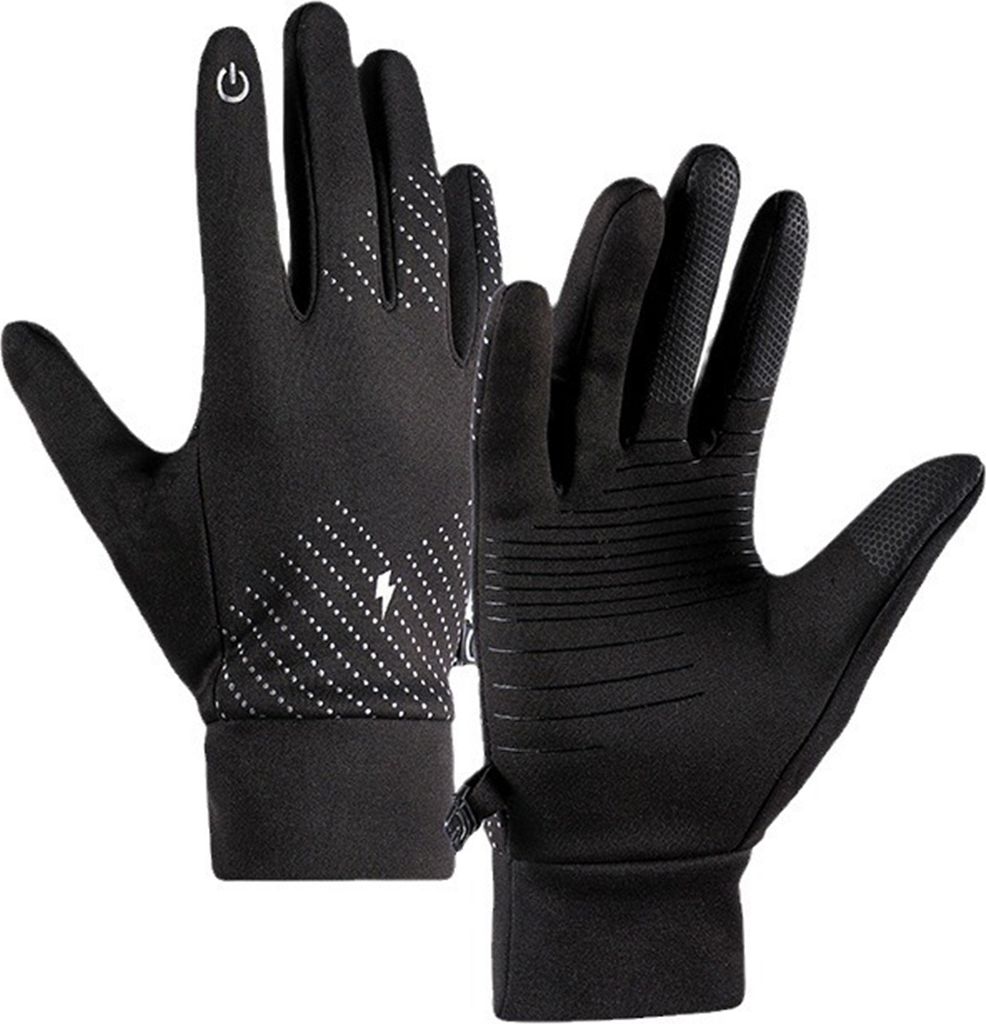1 Paar Winter-Fahrradhandschuhe, winddicht, wasserdicht, Touchscreen, rutschfest, thermisch, für kaltes Wetter, Herren und Damen, Vollfinger-Motor...