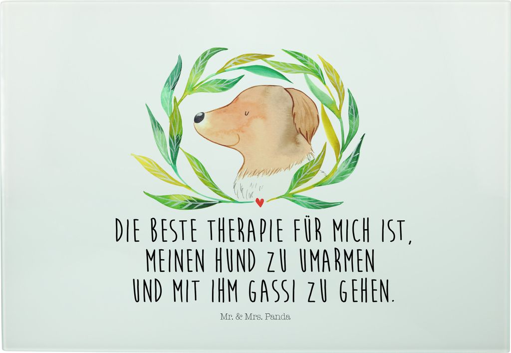 Mr. & Mrs. Panda Frühstücksbrett Hund Blumen - Weiß - Geschenk, vesperbrett, Hackbrett, Hunde, Hundeliebe, Sprüche, Brotzeitplatte, Umarmen, Se...