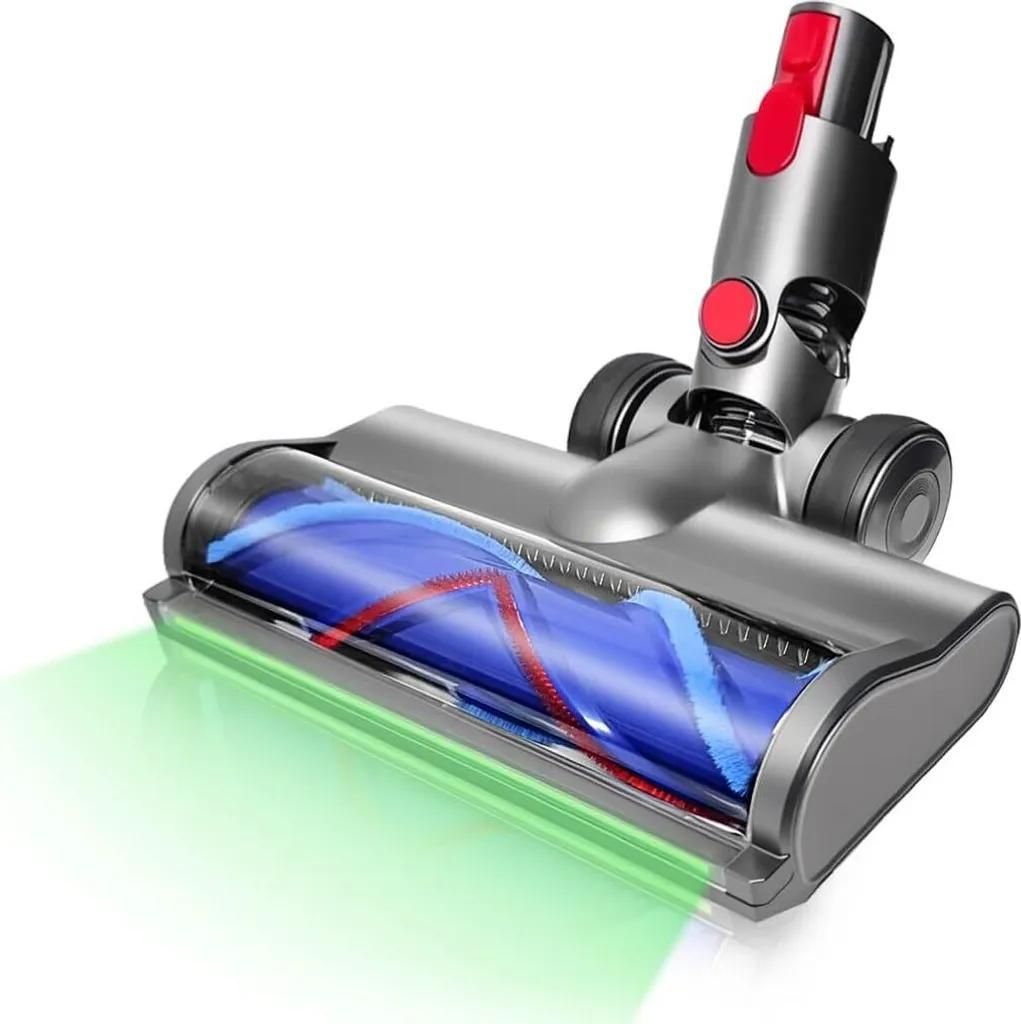 Bürste für Dyson V7 V8 V10 V11 V15 Staubsauger, Ersatz-Turbinenbürste mit grünen LED, Bodendüse für Teppiche, Hartholz- und Fliesenböden
