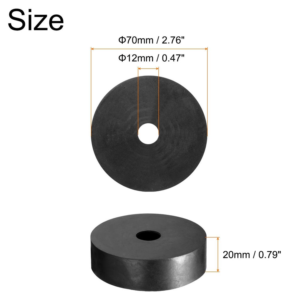 4 Stš¹ck Gummi Unterlegscheiben Gummispacer Distanzhš¹lsen 70mm OD 12mm ID 20mm H?he Runde Antivibrations Spacer Gummibuchsen Dichtungen Dicke ...