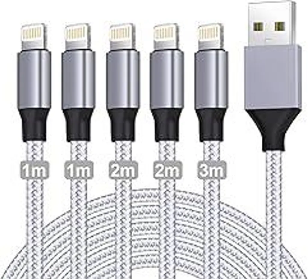 Cavo Lightning iPhone Kit 5 Pezzi - Varie Misure per Casa e Ufficio