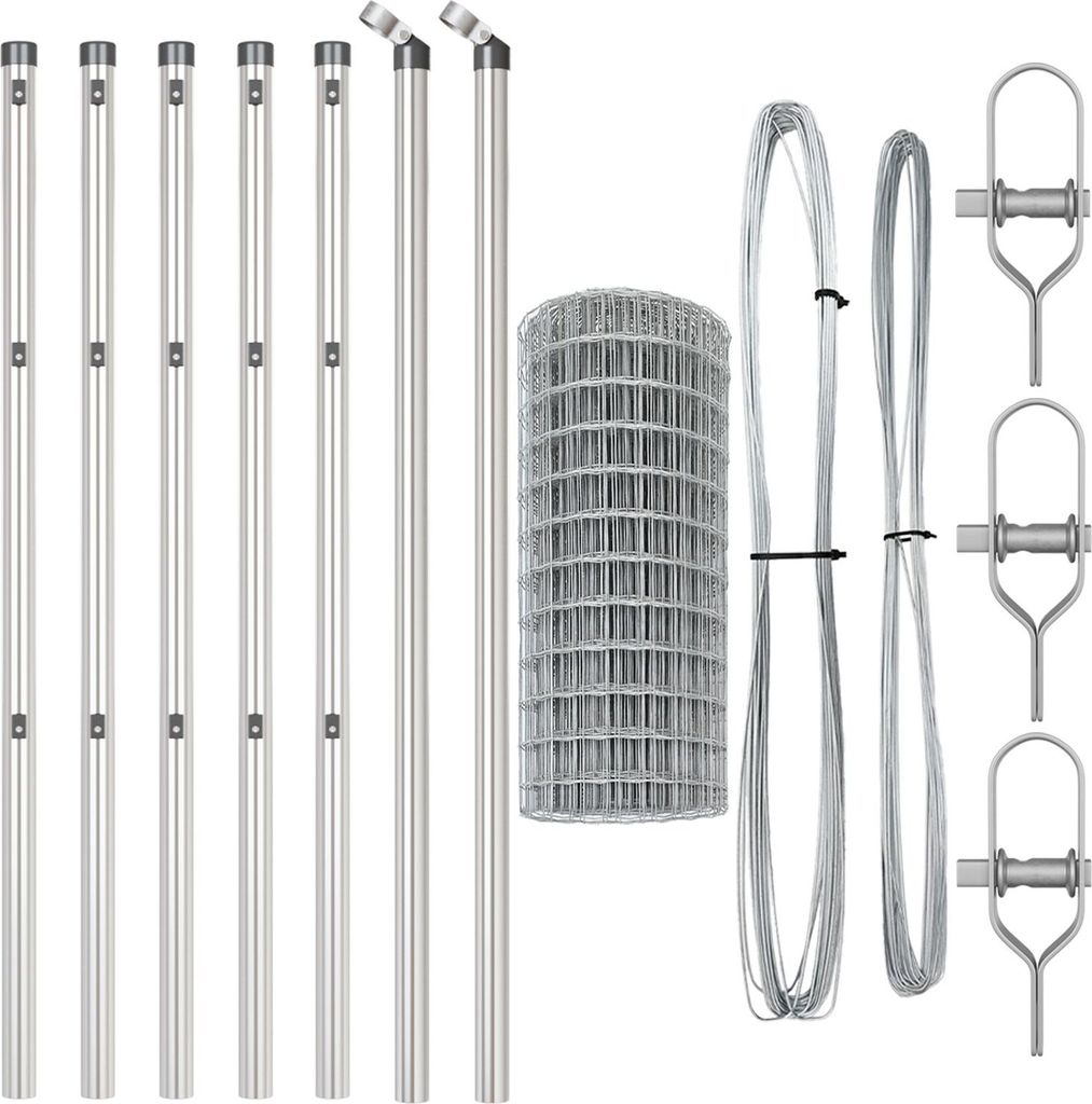 Möbel Euro-Zaun mit 7 Pfählen 0.6x10 m Verzinkter Stahl - Metallzäune 3350452