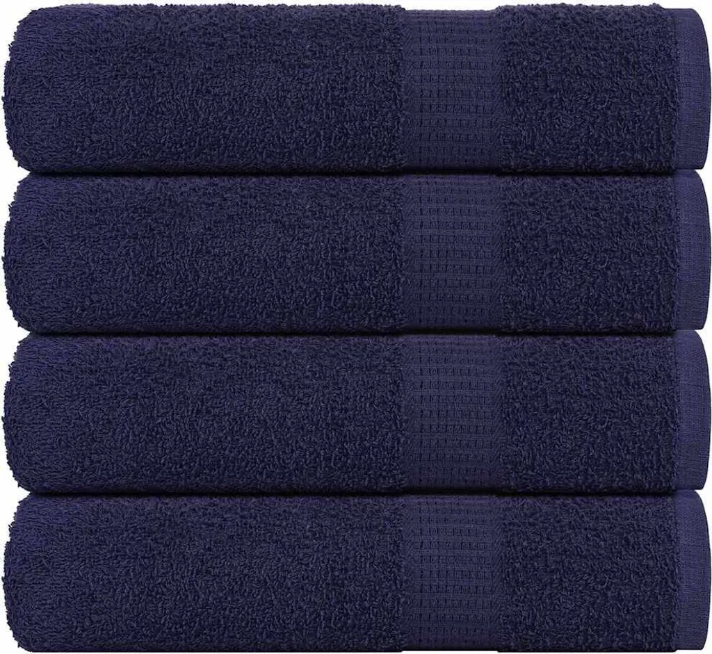 Set 4 Asciugamani Bagno Blu Navy 100x150 FROGN - Spugna Rapida