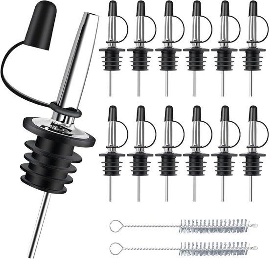 Edelstahl-Flaschenzuger-Set mit Gummistopfen und Reinigungsbürste