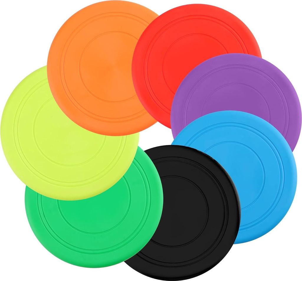 7 Stück Hunde Frisbees, 18CM Hund Scheibe, Hundespielzeug Frisbee, Gummi Frisbee, Hundefrisbee, Frisbee Hund, Training Hundespielzeug Set für Hun...