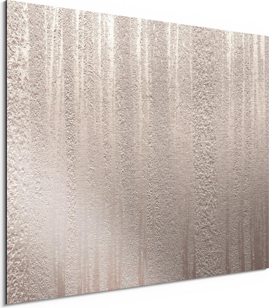 DEQORI Alu-Dibond Bild Silber 80x60 cm 'Perlmutt-Struktur' Wandbild Metall dünn Design