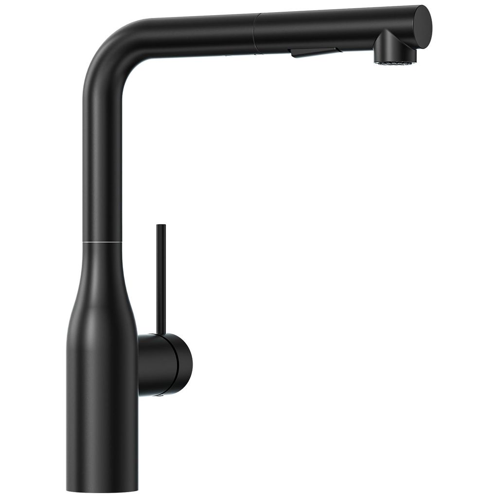 Cecipa MAX 304 Edelstahl Küchenarmatur | 360° Drehbar & Ausziehbar | Schwarz Matt | Zwei Wasserausgänge