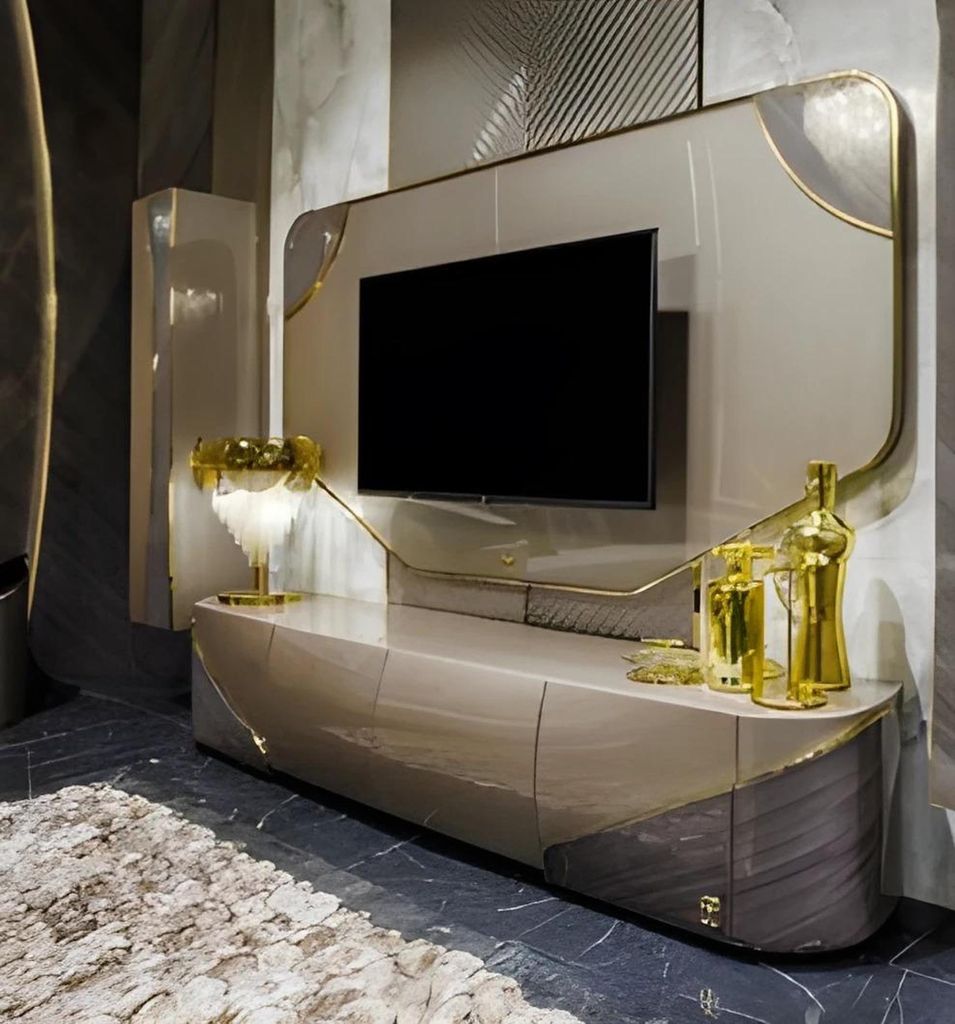 Exklusives Wohnzimmer-Set mit Sofas Sesseln Couchtisch und TV-Schrank