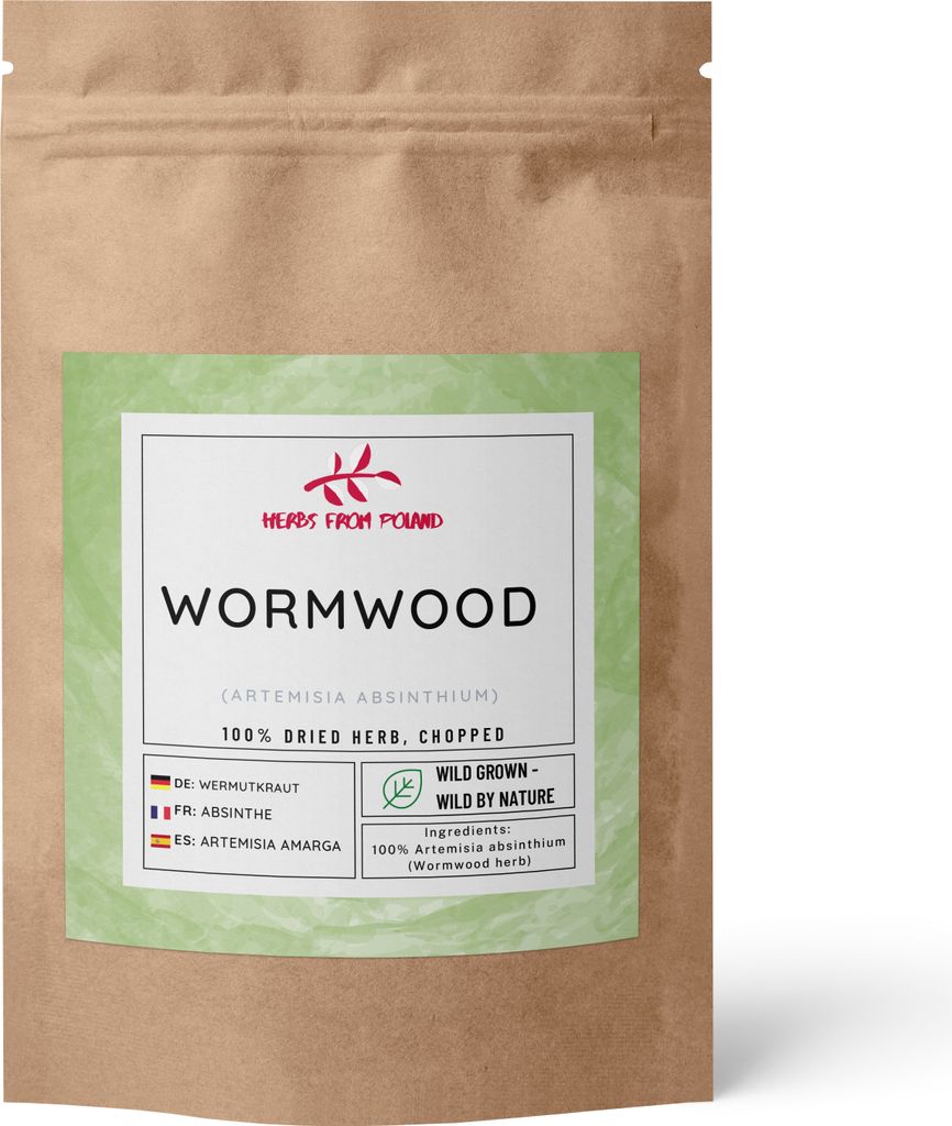 Herbs from Poland Geschnittenes Wermutkraut, 100% Natürliches Nahrungsergänzungsmittel, Entgiftung und wirkt Entzündungshemmend - 200 g