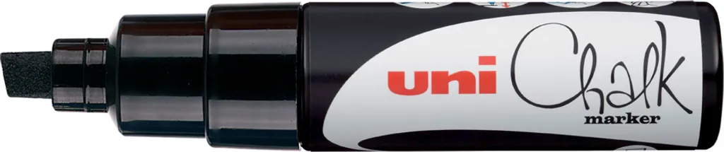 Feutre craie liquide noir Uni Chalk PWE-8K pour vitrine et ardoise