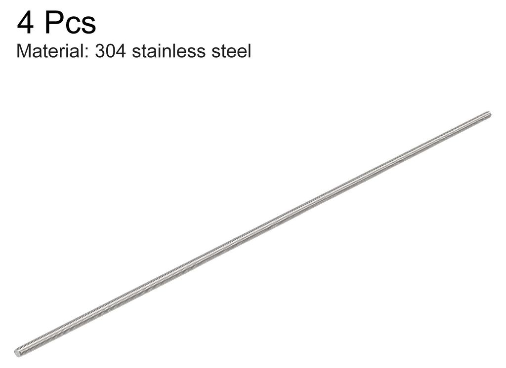 4 Stš¹ck Voll Gewindestange M4 x 250mm 304 Edelstahl Rechtsgewinde