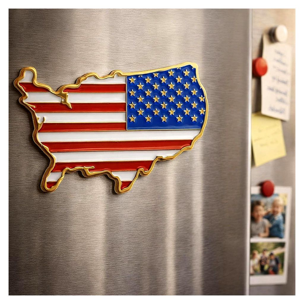 Kühlschrankmagnet USA Fridge Magnet - 7,5 x 4,5 cm - Schicke Dekoration für Küche, Kühlschrank oder Magnettafel – Geschenkidee für Amerika F...