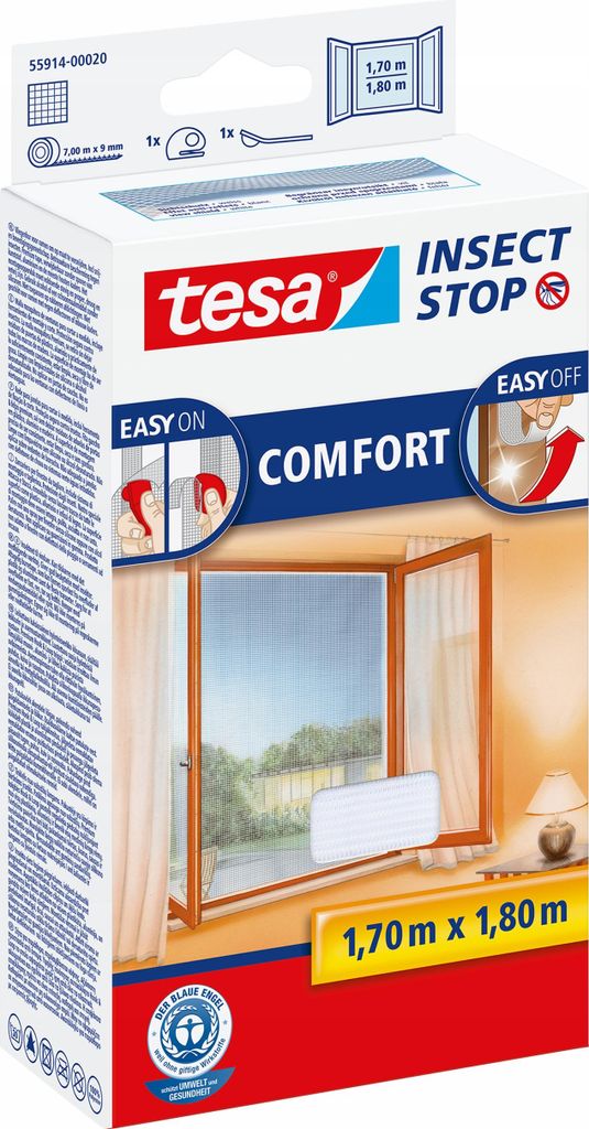 Malla anti-mosquitos tesa COMFORT para ventanas, 1,70 m x Imagen del producto 