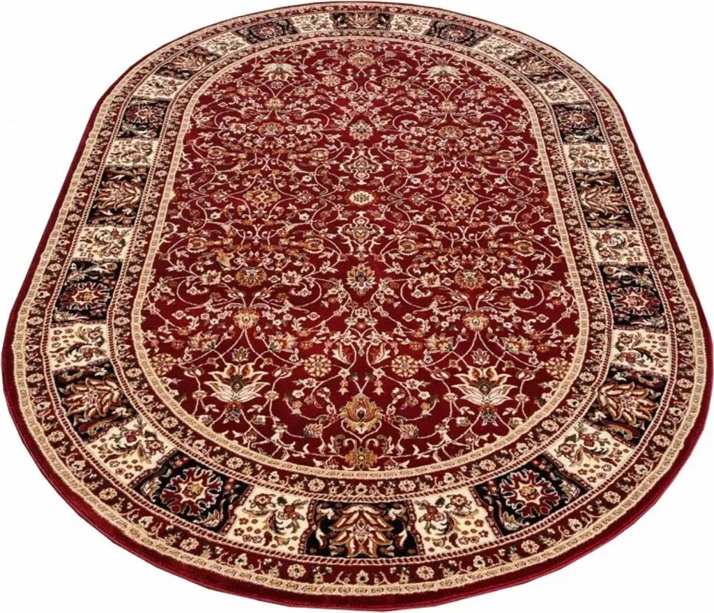 Gemusterter Teppich 60x100 cm LUCHO oval - rot