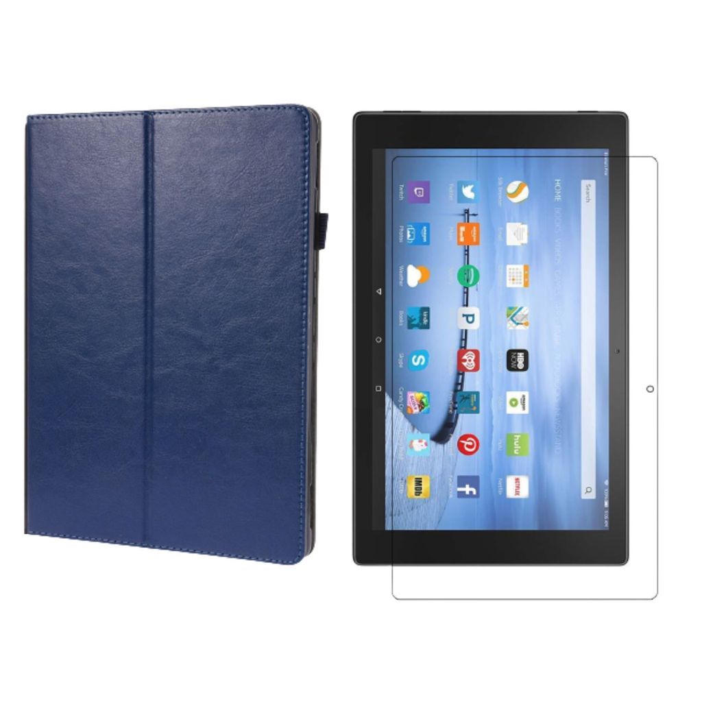 2in1 Tablet Set für Amazon Fire HD 10 / HD 10 Plus 11. Generation 2021 10.1 Zoll mit Magnet Cover Auto Sleep/Wake Ruhemodus + Schutzfolie Hülle S...